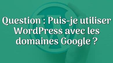 Question : Puis-je utiliser WordPress avec les domaines Google ?